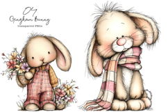 Ellow Gingham Bunny PNG Product Image 1