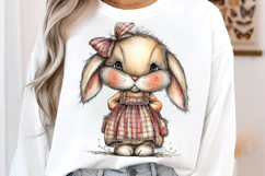 Ellow Gingham Bunny PNG Product Image 3