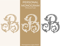 B Monogram Logo, Elegant Initial Monogram Product Image 6