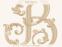 B Monogram Logo, Elegant Initial Monogram Product Image 7