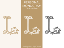 L Monogram Logo, Elegant Initial Monogram Product Image 6