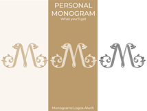 M Monogram Logo, Elegant Initial Monogram Product Image 6