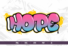 Hope | Bubble Graffiti Typography Streetwear SVG PNG EPS AI Product Image 2