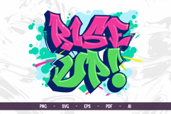 Rise Up | Graffiti Typography SVG PNG EPS PDF Streetwear Product Image 2