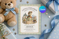 Dino Explorer Birthday Invitation Canva Template Product Image 1