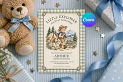 Little Explorer Birthday Invitation Canva Template Product Image 1