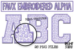 Faux Embroidery Alphabet Set,Varsity Alphabet,Purple Leopard Product Image 1