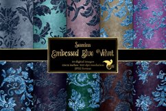 Embossed Blue Velvet Textures Product Image 1