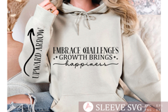 Embrace challenges growth brings happiness Sleeve SVG Product Image 2