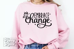 Embrace Change SVG PNG - Positive Inspirational Quote SVG Product Image 1