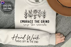 Embrace the grind reap the rewards Sleeve SVG Product Image 1