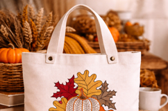 Pumpkin with Fall Leaves Embroidery Design Product Image 5