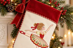 Nutcracker Ballerina Christmas Machine Embroidery Design Product Image 7