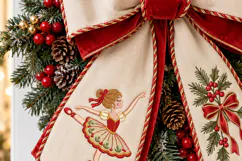 Nutcracker Ballerina Christmas Machine Embroidery Design Product Image 6
