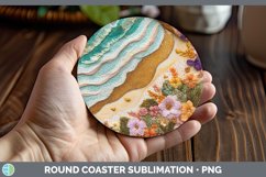 GorgeousEmbroidered Round Coaster design.