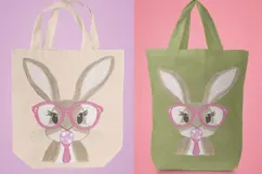 Faux Embroidery bunny png, Embroidered bubble gum bunny png Product Image 5