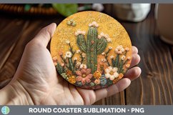 GorgeousEmbroidered Round Coaster design.