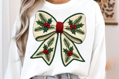 Embroidered Christmas Bow Png Product Image 2