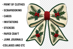 Embroidered Christmas Bow Png Product Image 3