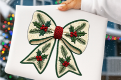 Embroidered Christmas Bow Png Product Image 4