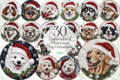 Embroidered Christmas Dog Ornament Clipart Product Image 1