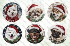 Embroidered Christmas Dog Ornament Clipart Product Image 2