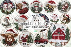 Embroidered Christmas Farm Ornament Bundle Product Image 1