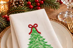 Christmas Tree Red Bow Embroidery Design Product Image 6