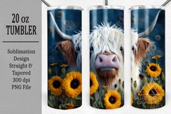 Highland Cow - 20oz. Skinny Tumbler Sublimation Product Image 1