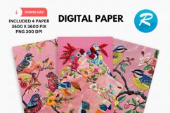 Embroidered Flowers Day Digital Paper, Flowers Background Product Image 1