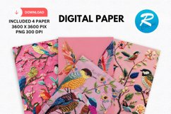 Embroidered Flowers Day Digital Paper, Flowers Background Product Image 1