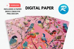 Embroidered Flowers Day Digital Paper, Flowers Background Product Image 1