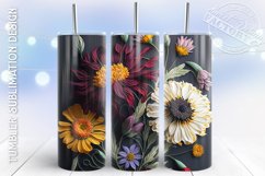 3D tumbler wrap BUNDLE, 3D flowers tumbler design Product Image 20
