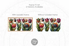 Tulip embroidered frame TV art, spring TV art, tulip design Product Image 2