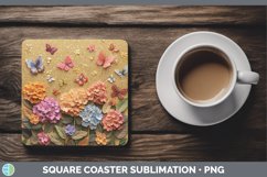 GorgeousEmbroidered Square Coaster design.