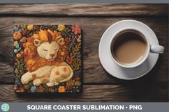 GorgeousEmbroidered Square Coaster design.