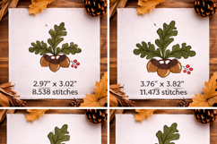Acorn Embroidery Design Fall Leaves Product Image 2