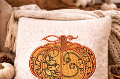 Floral Pumpkin Embroidery Design Fall Sunflower Harvest 4x4 Product Image 3