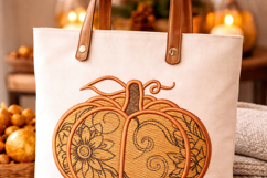 Floral Pumpkin Embroidery Design Fall Sunflower Harvest 4x4 Product Image 7