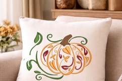 Pumpkin Embroidery Design Fall Kitchen Decor 4x4 5x7 Product Image 5