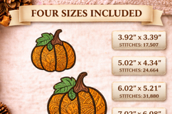 Decorative Pumpkin Embroidery Design Fall Pattern Pumpkin Product Image 2