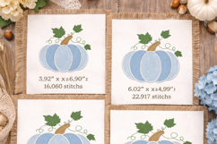 Chinoiserie Pumpkin Embroidery Design Fall Floral Pumpkin Product Image 2