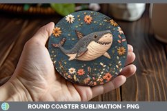 GorgeousEmbroidered Round Coaster design.