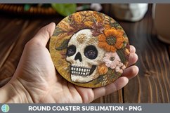 GorgeousEmbroidered Round Coaster design.