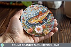 GorgeousEmbroidered Round Coaster design.