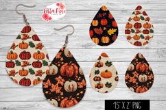 Embroidered Pumpkins | Autumn | 4 Sets of Teardrop Earrings Product Image 1