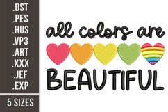 All Colors Are Beautiful | Embroidery Design Product Image 1