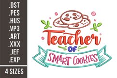 Teacher Of Smart Cookies | School Embroidery Product Image 1