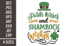 Irish Kisses and Shamrock Wishes | Embroidery Design Product Image 1