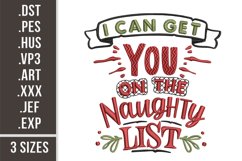 I Can Get You On The Naughty List | Embroidery Design Product Image 1